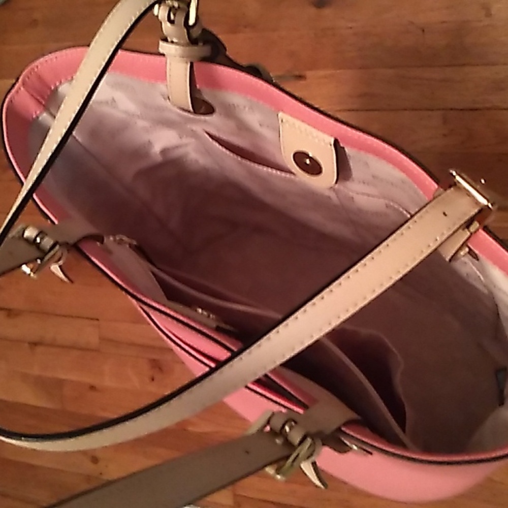Michael Kors Jet Set Medium Pink Saffinano leather Tote purse bag Barbie vibes. - Picture 3 of 4